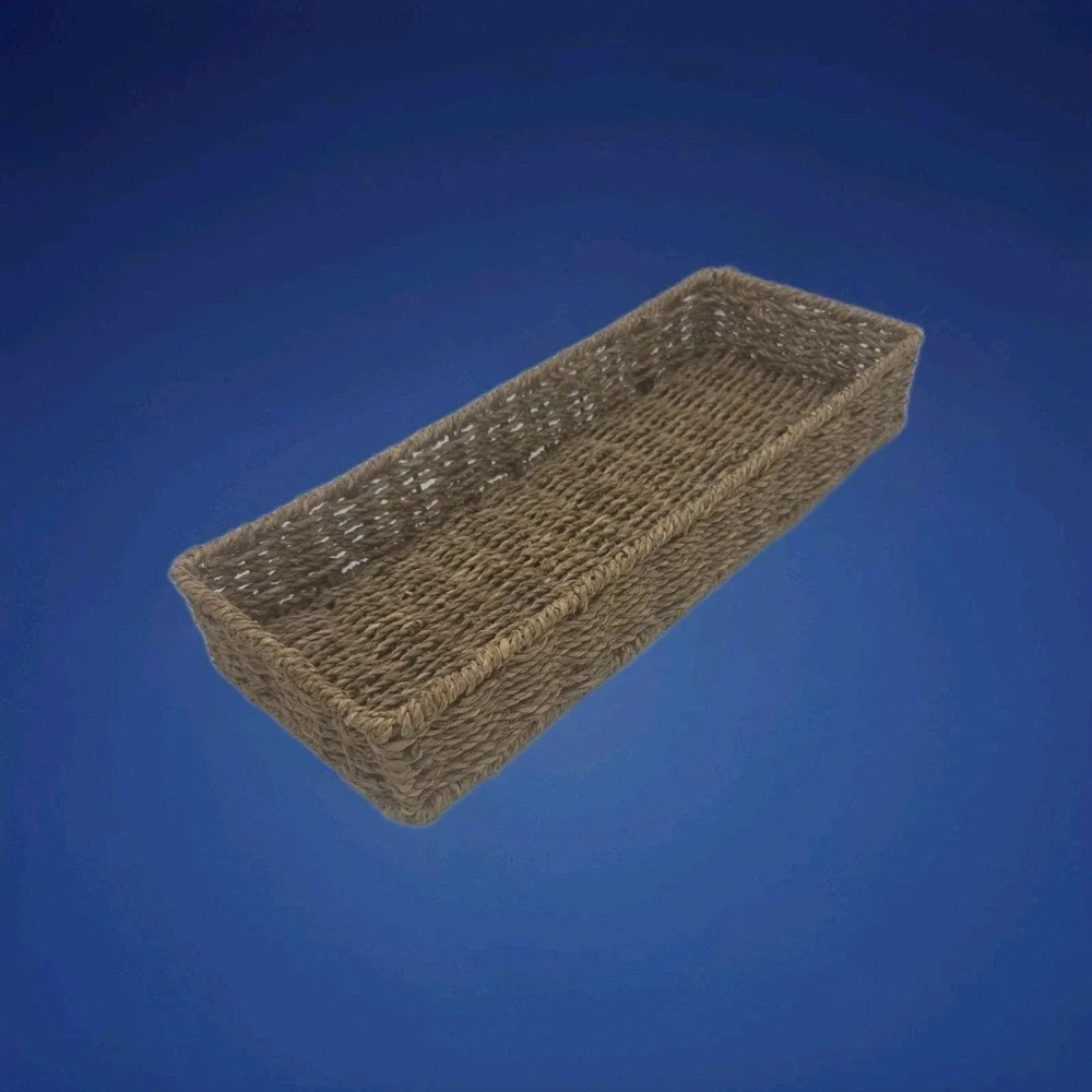Natural Seagrass Storage Baskets, Rectangle Tray, Container, Toilet Top Tray